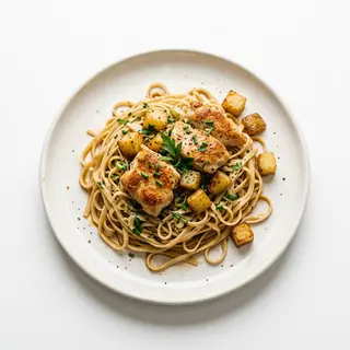Tallarines Con Pollo Y Patatas