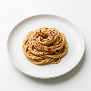 Spaghetti di riso con maiale