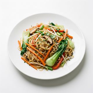 2.Spaghetti di riso saltati con verdure 什锦菜炒粉干(虾仁/鸡肉/牛肉)