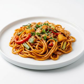 Tallarines Con Salsa Agridulce