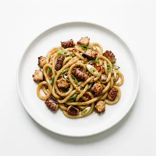 Fideo Udón Salteado Con Pulpo