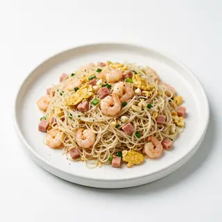 Fideos De Arroz Con Tres Delicias