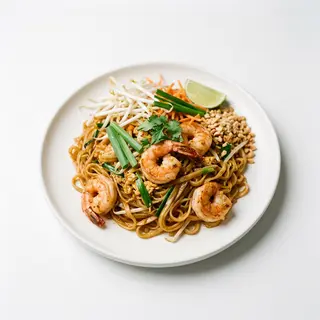 Fideos De Arroz Fritos Con Gambas