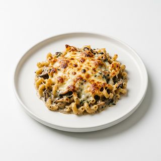 Riccioli pasta fresca gratinado