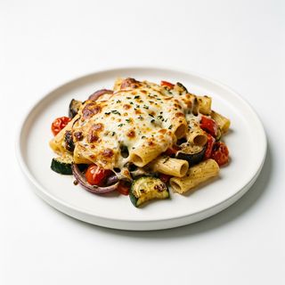 Rigatoni con verduras gratinadas