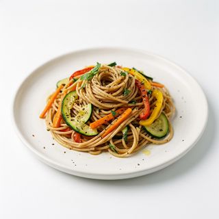 Spaghetti di grano con verdure
