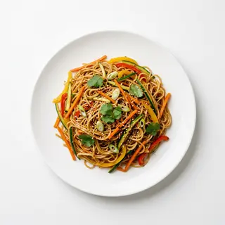 Spaghetti di riso con verdure