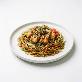Wok Yakisoba con Pollo Rebozado