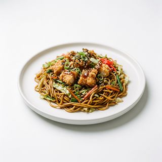 Wok Yakisoba con Pollo Rebozado