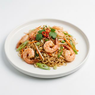 Fideos De Arroz Con Gambas