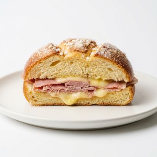 Suizo Con Mantequilla, Jamón York Y Queso