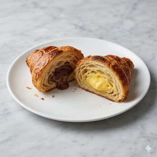 Croissant Relleno De Nutella Y Nata