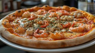 Pizza Gourmet De Gambas Al Ajillo (30 Cm.)