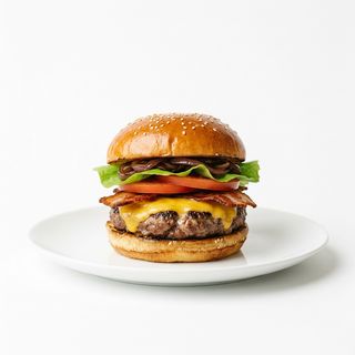 Hamburguesa De Ternera, Bacon Y Queso Cheddar