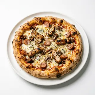 Pizza Cuatro Quesos Con Carne