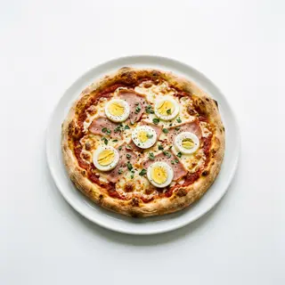 Pizza De Jamón Y Huevos (30 Cm.)