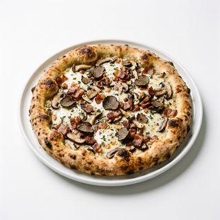 Pizza tartufo y bacón (mediana)