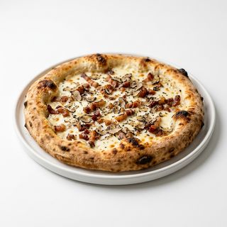 Pizza carbonara trufada