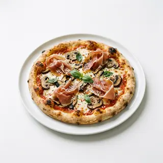 Pizza De Prosciutto Y Funghi (Mediana)