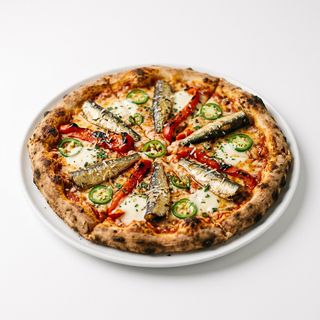 Pizza Gourmet De Sardinas Con Pimientos Y Jalapeños (30 Cm.)