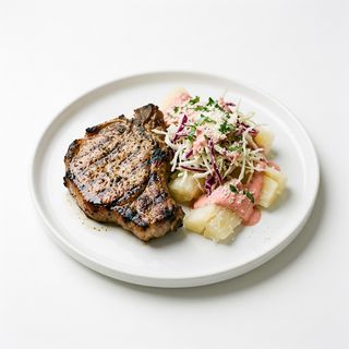 Yuca Con Chuleta A La Brasa