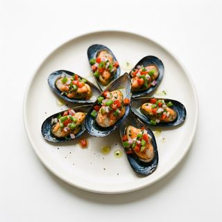 1/2 Ración De Mejillones Con Picadillo