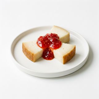 Ración De Queso Ahumado Con Mermelada De Tomate