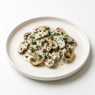 Ración De Champiñones En Crema De Leche