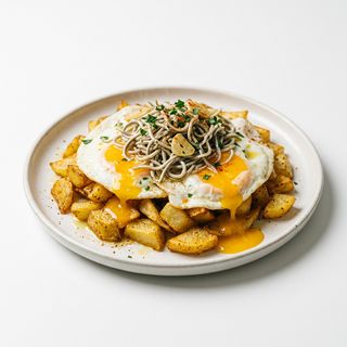 Huevos Rotos Con Gulas (Ración)