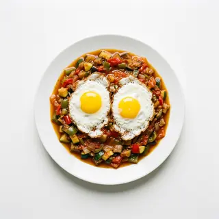 Pisto Con Huevos Fritos
