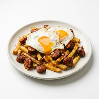 Huevos Rotos Con Chorizo Ración