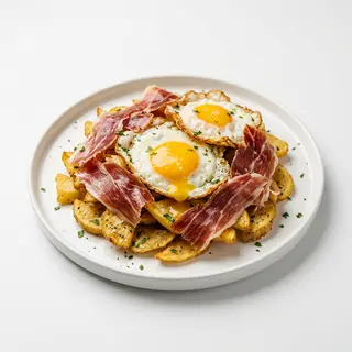 Huevos Rotos Con Jamón Ración