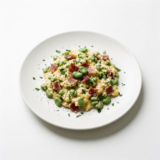 Ración De Revuelto Habas Y Jamón