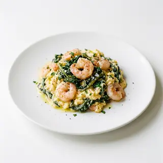 Revuelto De Grelos Y Gambas (Ración)