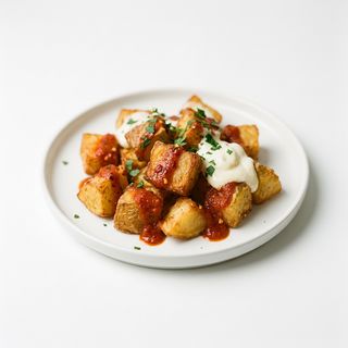 Patatas Bravas Con Dos Salsas (Ración)