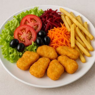 Nuggets Con Papas Fritas (Ración)