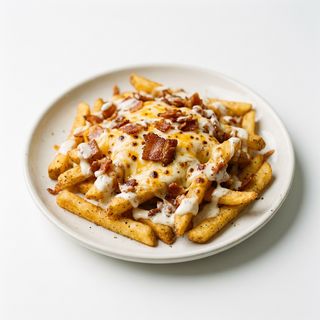 Patatas Fritas Con Queso Y Bacon