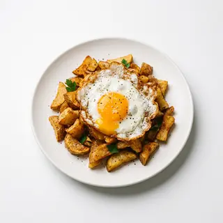 Patatas Fritas Con Huevo