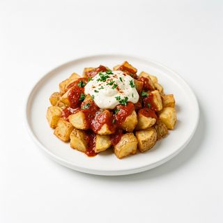 Patatas Bravas Con Salsa