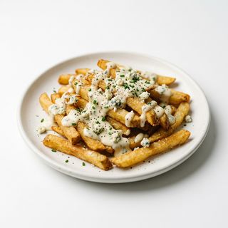 Patatas Fritas Con Queso Azul