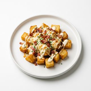 Patatas Bravas Con Queso Y Bacon