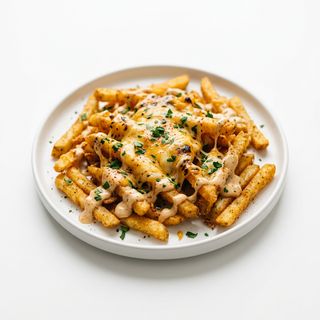 Patatas Con Queso Y Salsa