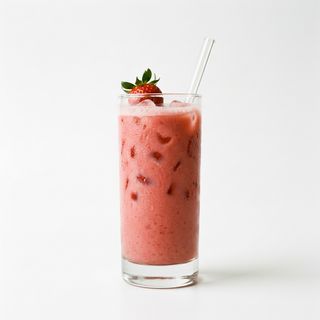 Zumo De Fresa Con Leche (16 Oz.)