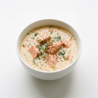 Sopa Noruega De Queso Con Salmón