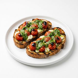 Roasted Tomato & Pesto Bruschetta