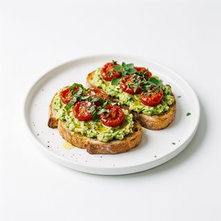 Bruschetta vegan friendly con avocado e pomodorini