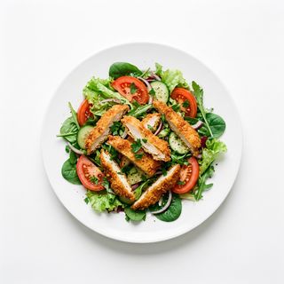 Ensalada Con Tiras De Pollo
