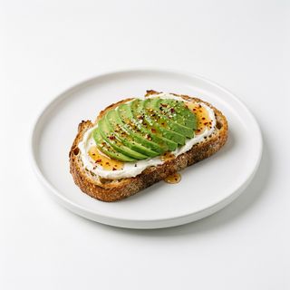 Tostada De Aguacate Con Queso y Miel