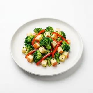 Brócoli, manzana y pimientos