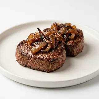 Solomillo Con Cebolla Caramelizada